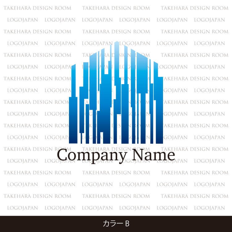 カラフルで斬新な家のロゴ|ロゴ販売番号0730 8 210730color b