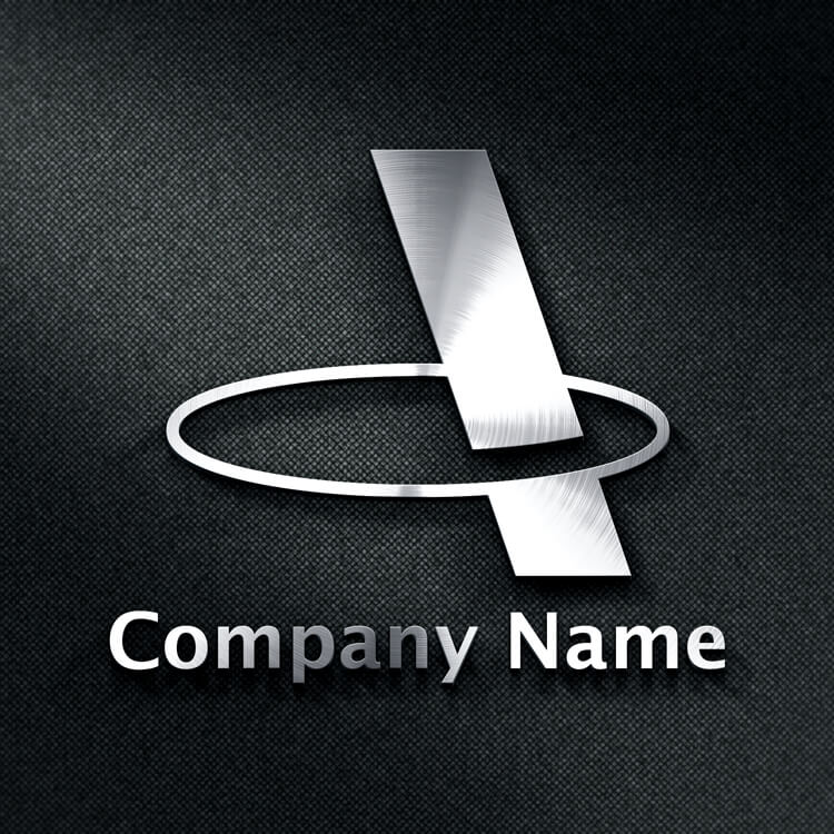 アルファベットAロゴ シンプルなデザイン01002使用見本｜金属サイン