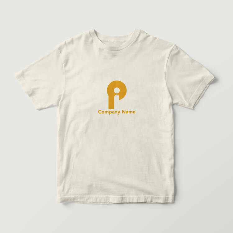 Pロゴ 人をモチーフにしたシンボル使用見本｜Tシャツ