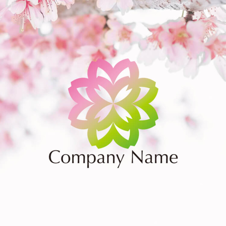桜の花を使った美しいロゴデザインのアイデア | ロゴ販売|ロゴ購入と制作依頼サイト