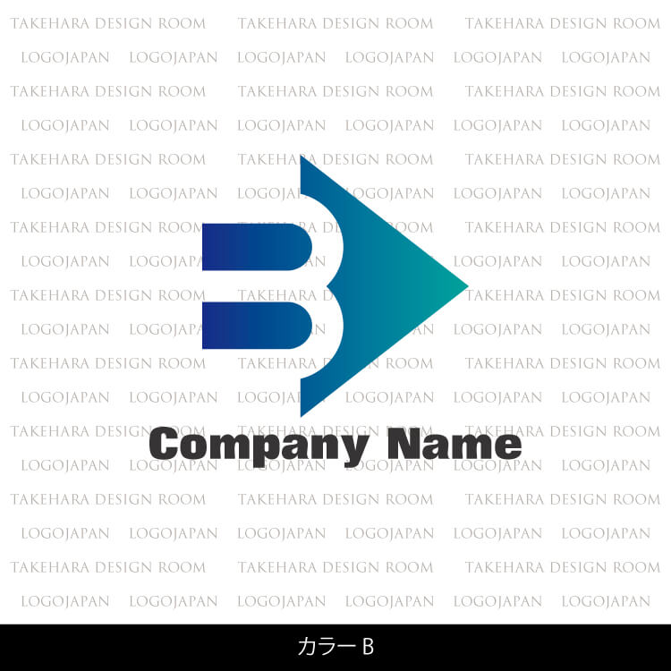 矢印ロゴ Bの文字のデザイン|LOGO販売番号01188 6 01188color b