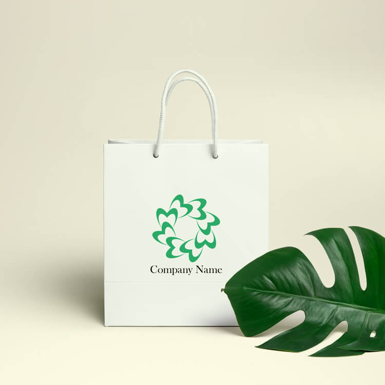 可愛い花ロゴ シンプルなデザイン01467｜手提げ袋