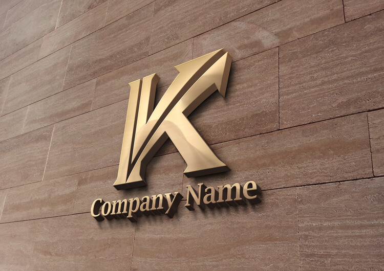 頭文字ロゴ Kのデザイン01668使用例｜サインプレート