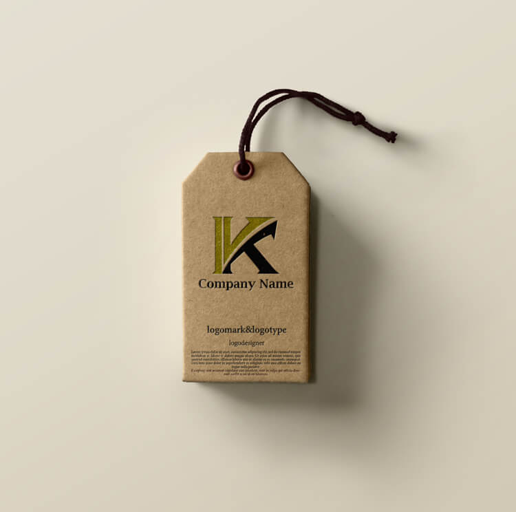 頭文字ロゴ Kのデザイン01668使用例｜商品タグ