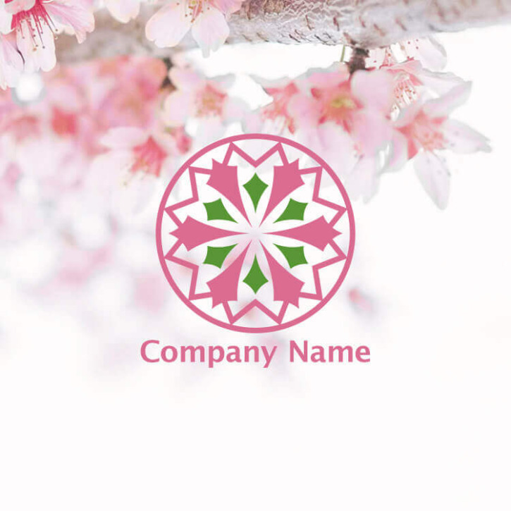 桜の花を使った美しいロゴデザインのアイデア | ロゴ販売|ロゴ購入と制作依頼サイト