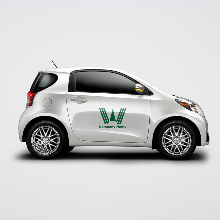 フォントロゴ Wのデザイン01772使用見本｜自動車