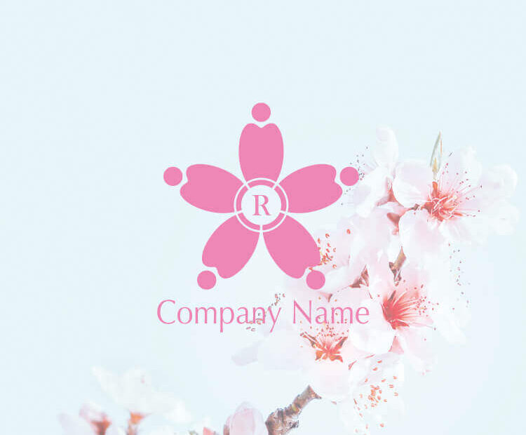 桜ロゴ 人とハート01781