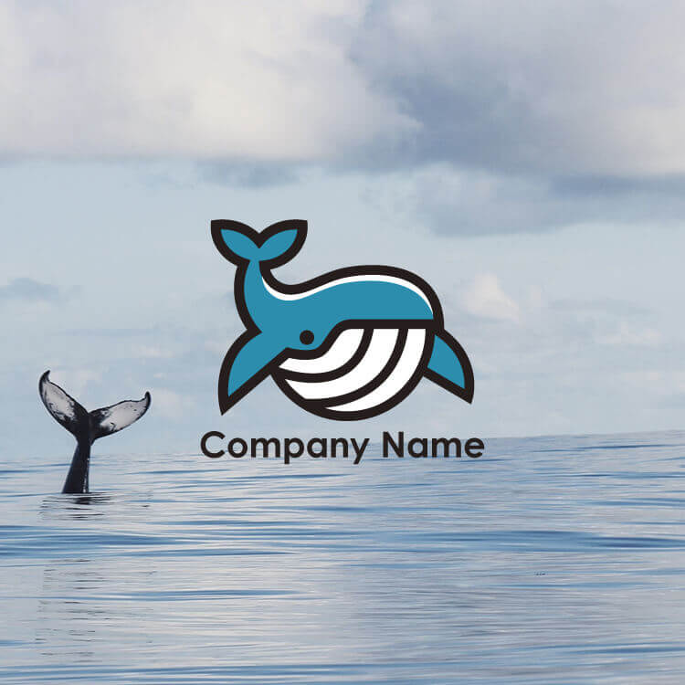大きな鯨のロゴデザイン