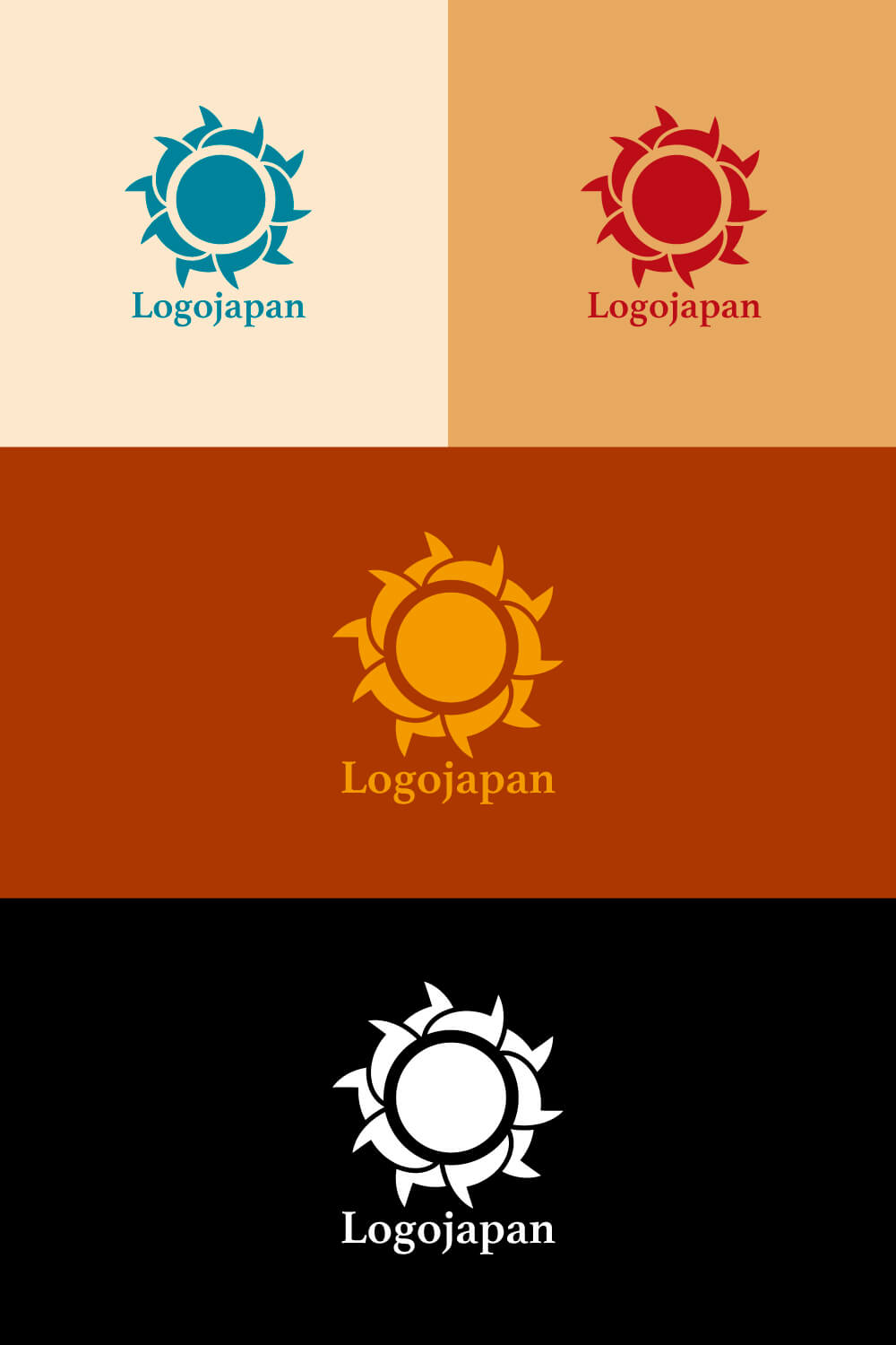 太陽とひまわりのロゴ-色見本