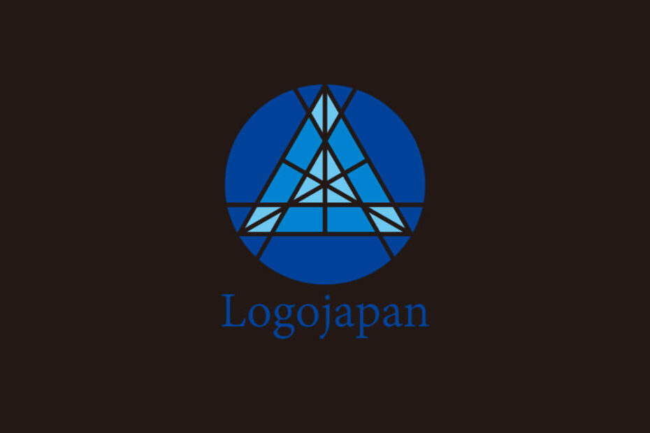 三角形と幾何学模様のロゴ