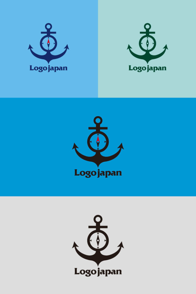 錨と羅針盤のロゴ-色見本
