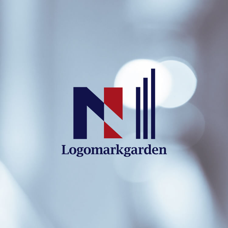 発展・成長を表した先進的なNの文字のロゴ