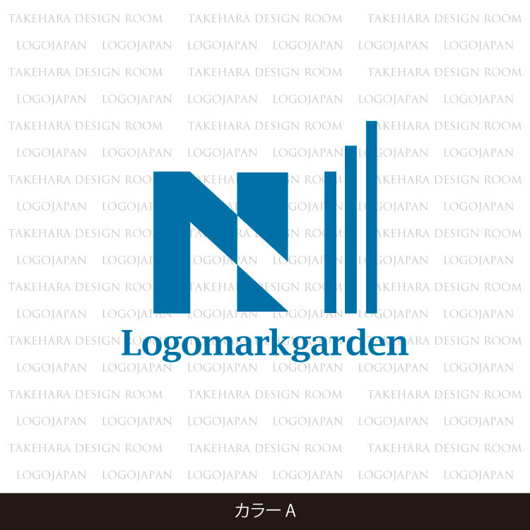 発展・成長を表した先進的なNの文字のロゴ色見本a