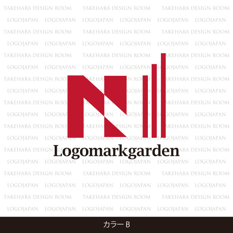 発展・成長を表した先進的なNの文字のロゴ色見本b