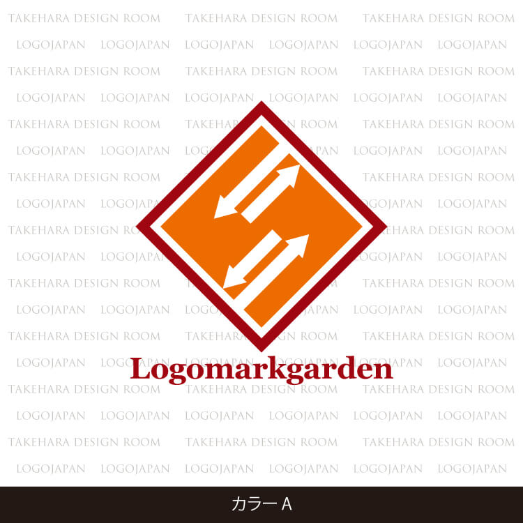 向き合う矢印のロゴ色見本a