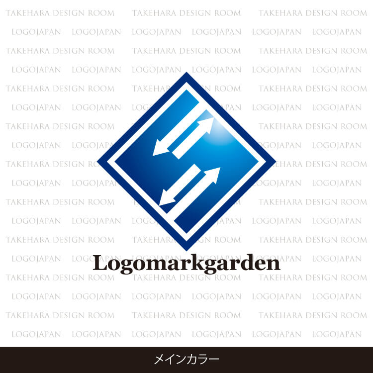 向き合う矢印のロゴ色見本m