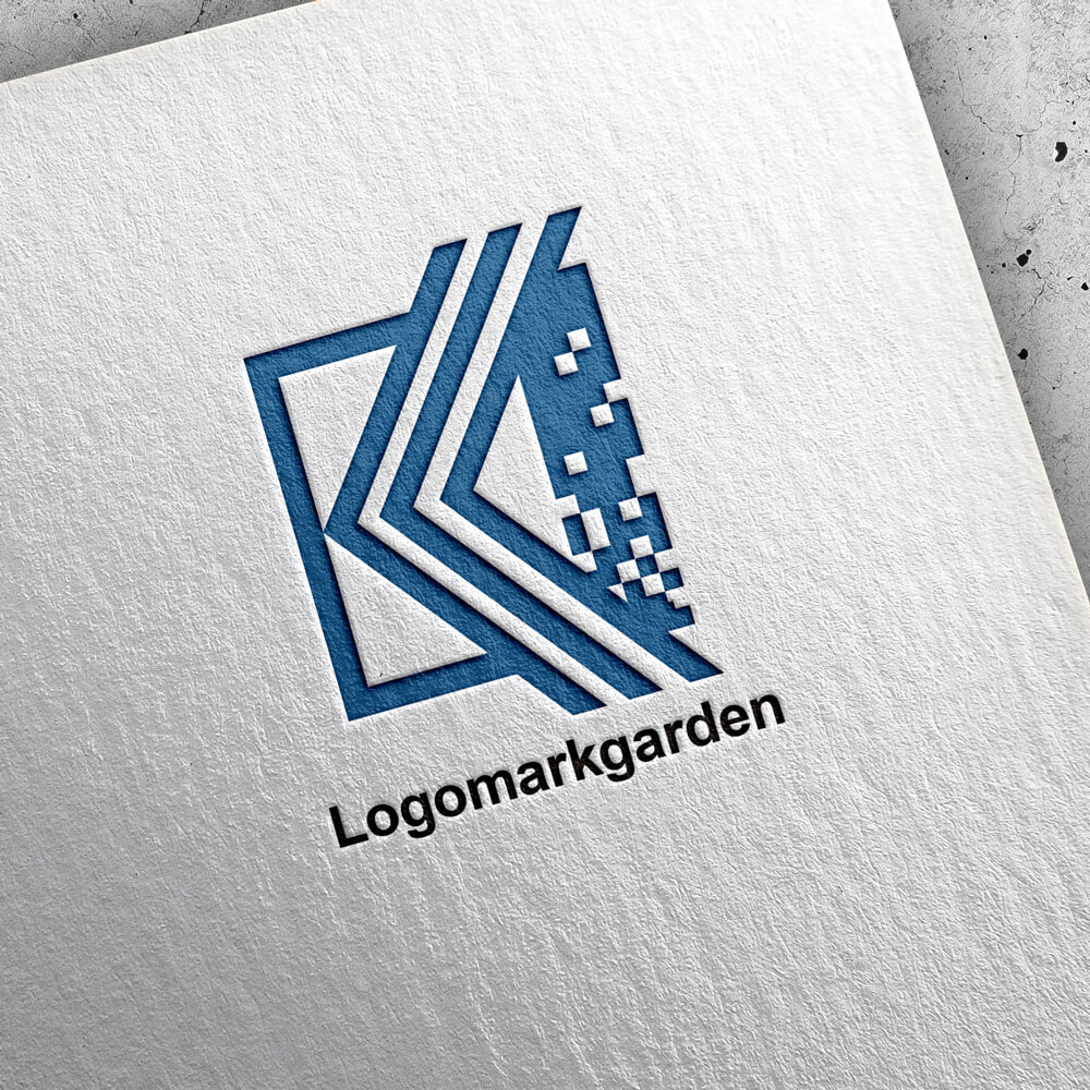 インパクトのあるKの英字ロゴ|ロゴ販売番号01879 2 英字ロゴ01879使用見本|箔押し印刷