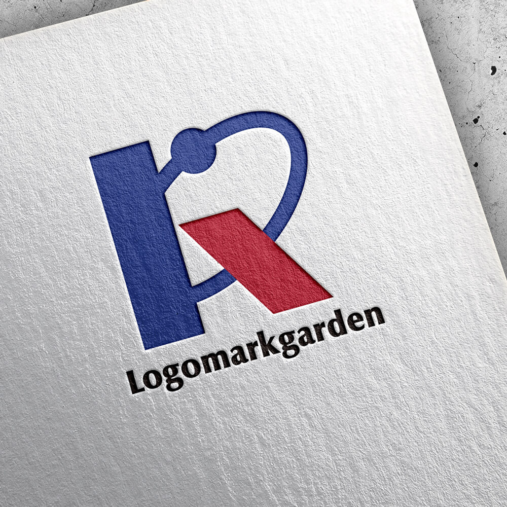 先進的デザインのKのイニシャルロゴ|ロゴ販売番号01880 2 使用見本|箔押し印刷