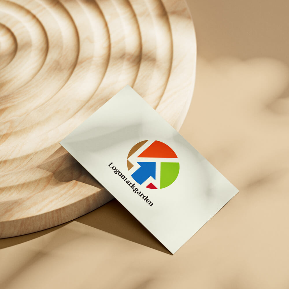 円形と矢印が作り出すKのローマ字ロゴ|ロゴ販売番号01881 3 ローマ字ロゴ01881使用見本|名刺