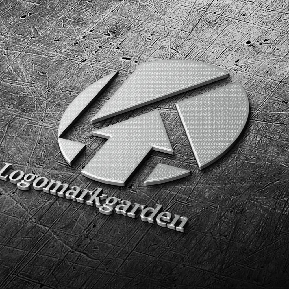 円形と矢印が作り出すKのローマ字ロゴ|ロゴ販売番号01881 9 ローマ字ロゴ01881使用見本|看板