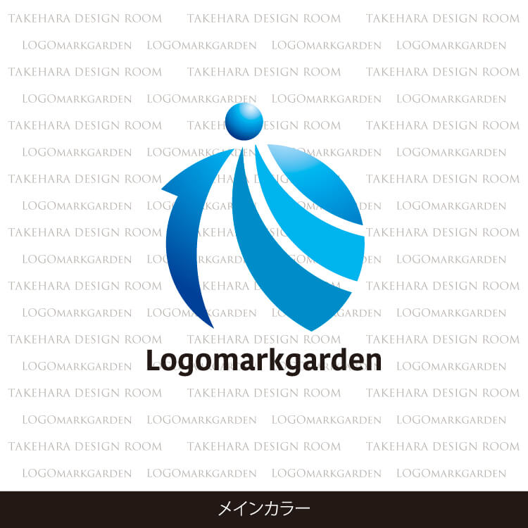 未来ロゴ 矢印と人の0シンボル1888メインカラー