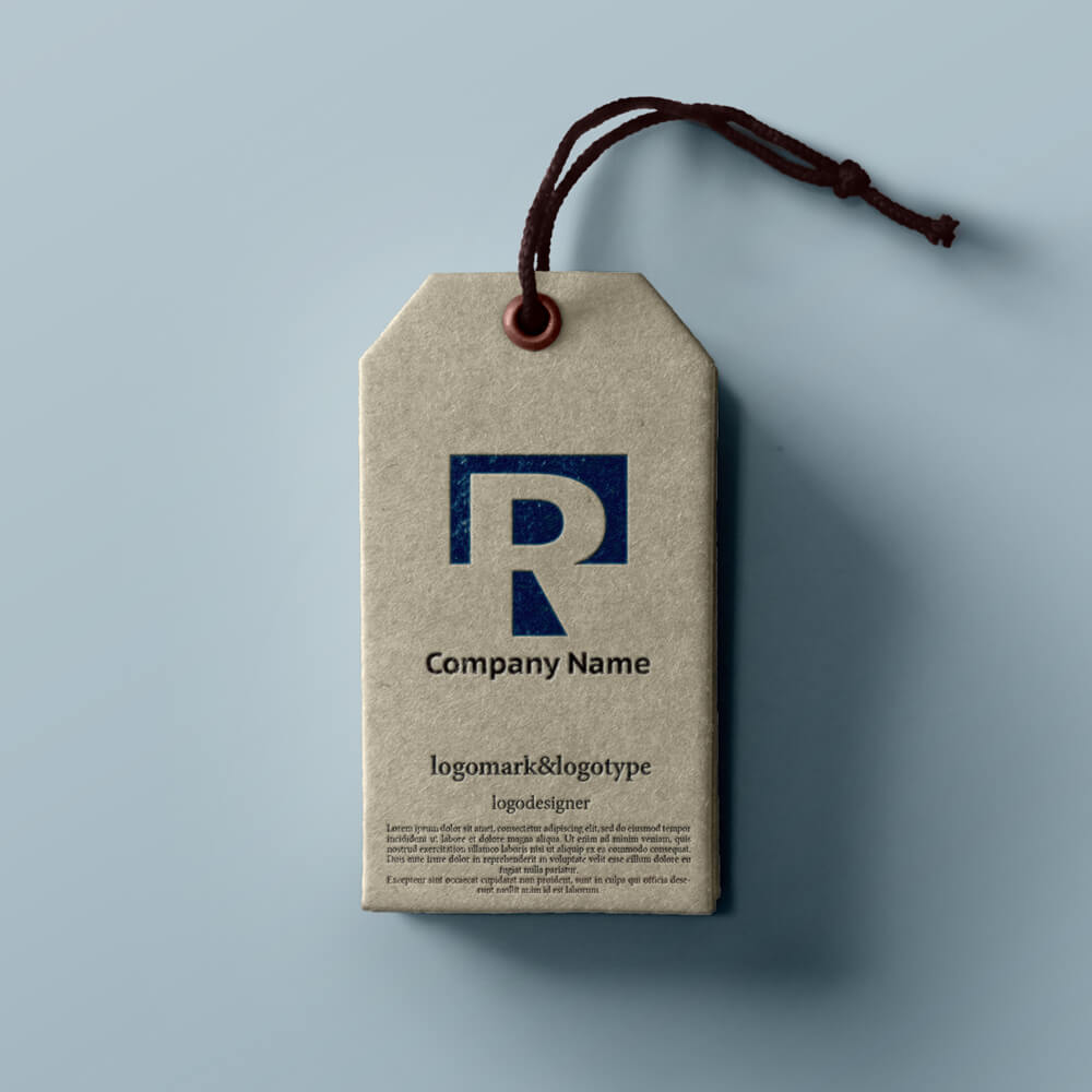 シンプルロゴ Rの文字のデザイン0812使用例｜商品タグ