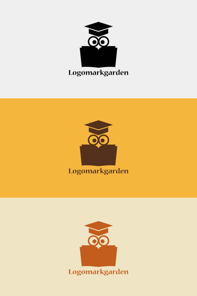 梟ロゴ 0勉強がテーマのデザイン0440ブランディング見本｜カラーバリエーション