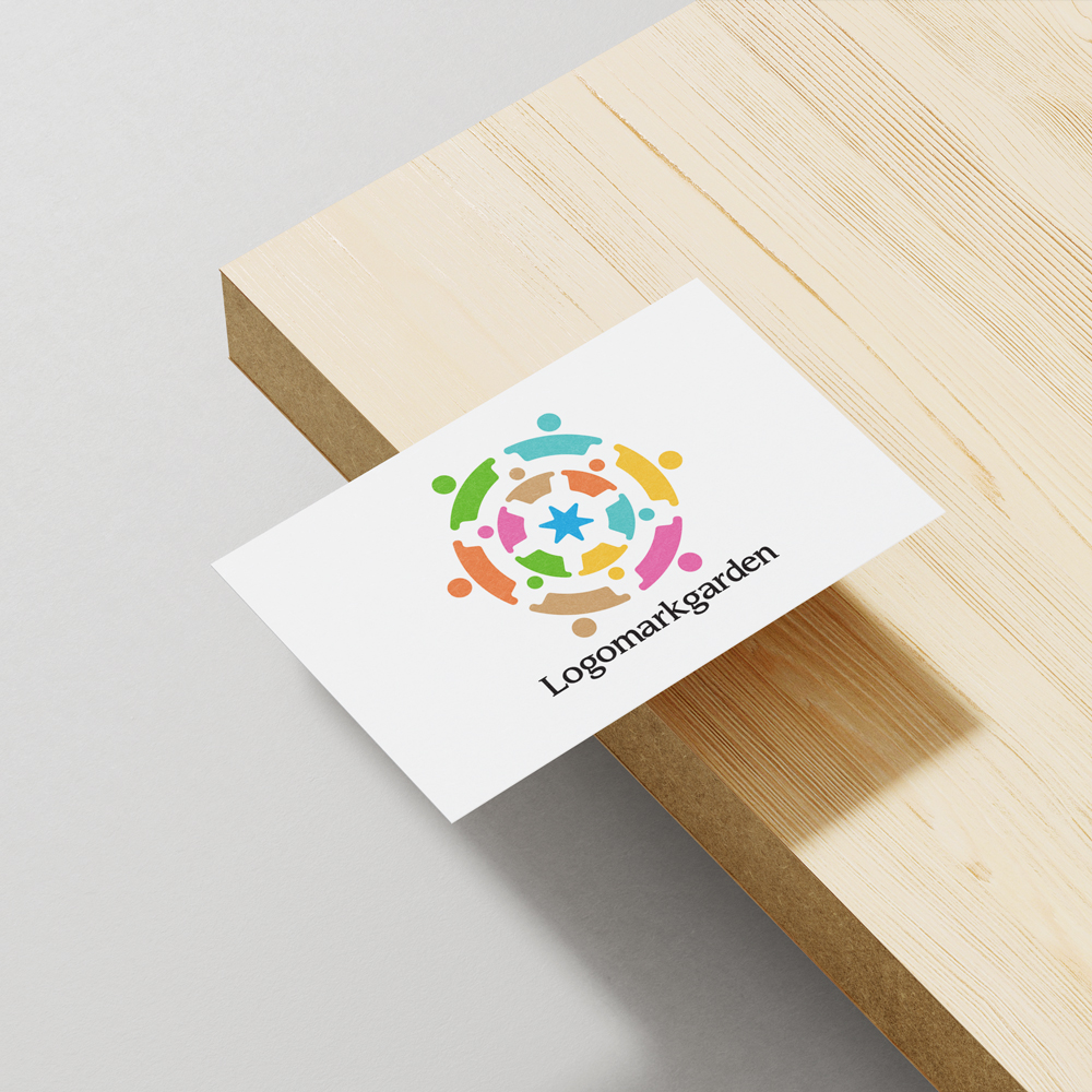 人のロゴ 協力して輪を作る人々を表現したデザイン|ロゴ販売番号-people001 2 people001img01