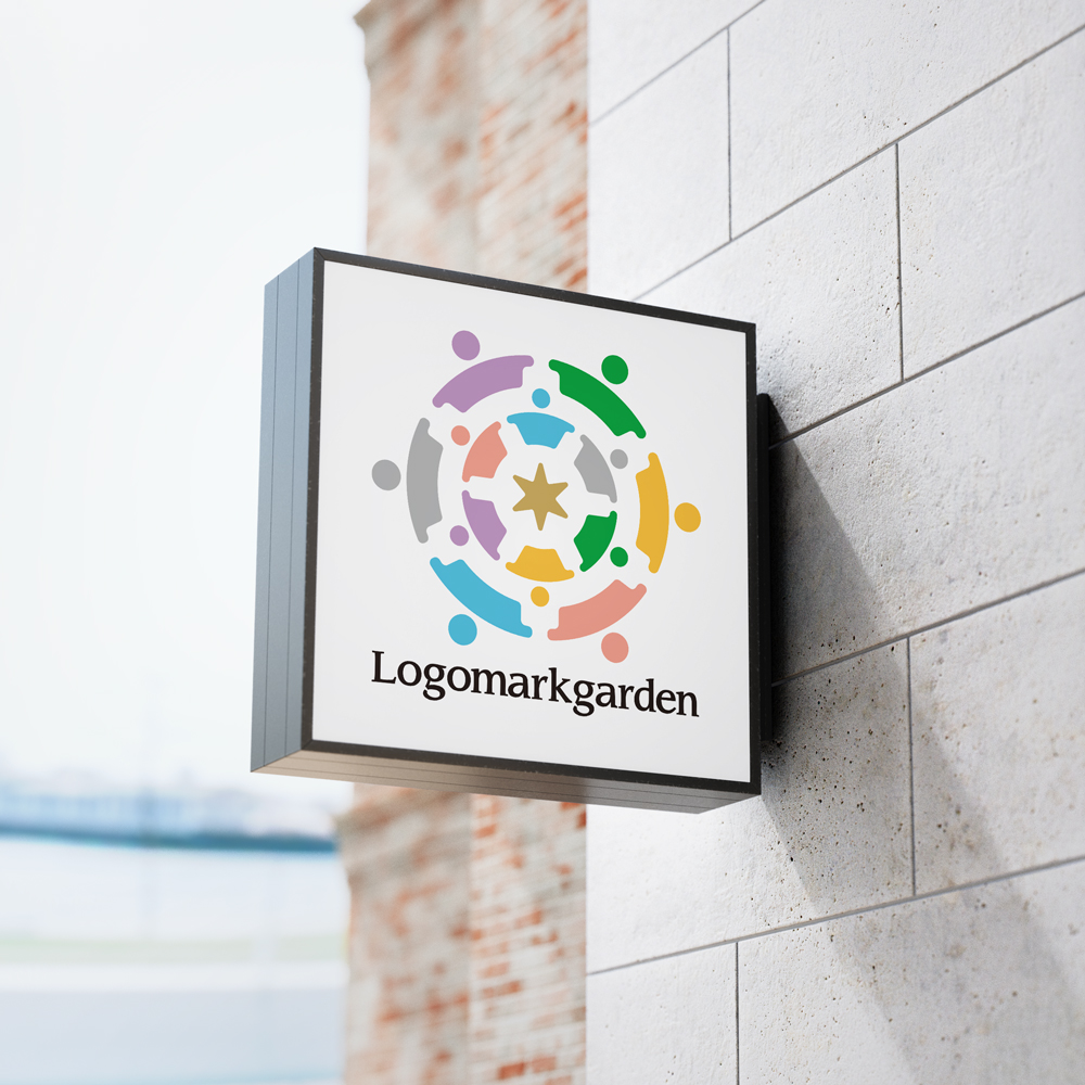 人のロゴ 協力して輪を作る人々を表現したデザイン|ロゴ販売番号-people001 8 people001img02