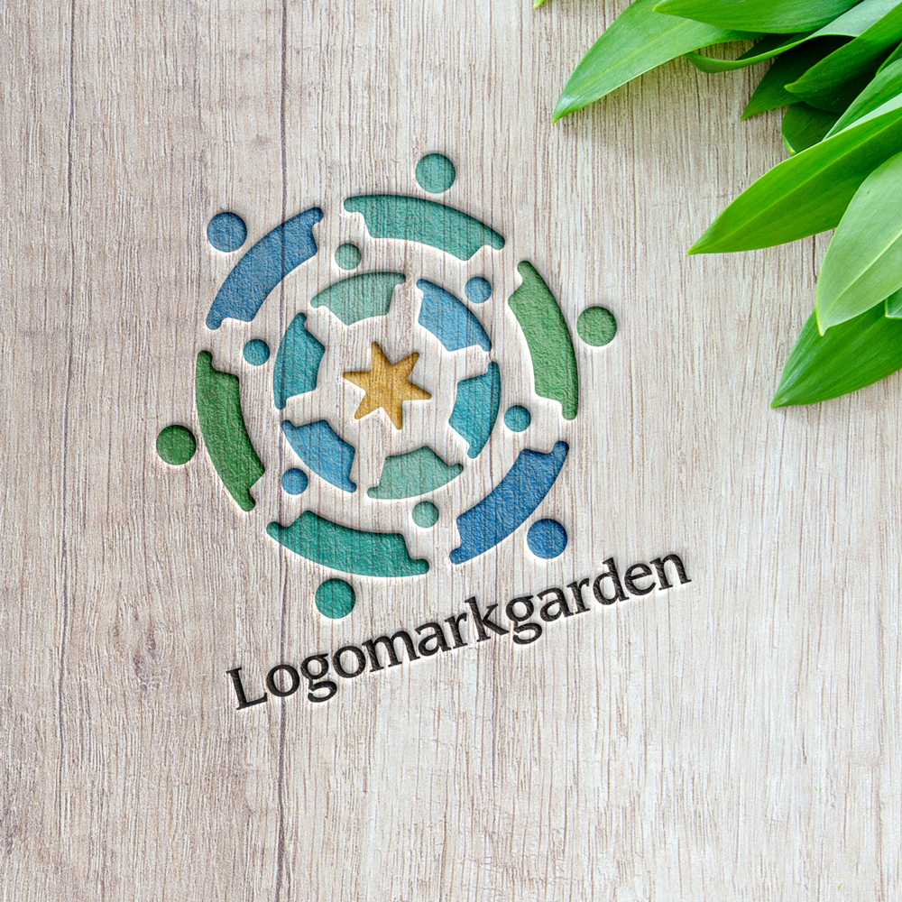 人のロゴ 協力して輪を作る人々を表現したデザイン|ロゴ販売番号-people001 4 people001img04