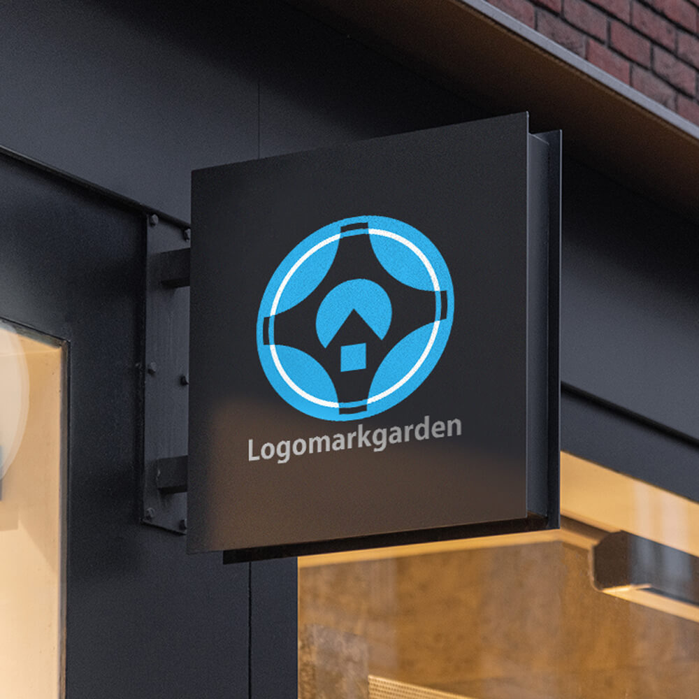 circle cross arrow logo 01918 sign