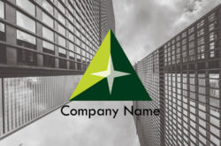 三角形の中に十字の星をデザインしたロゴ