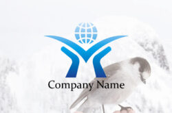 希望ロゴ 世界と鳥0と支えるてのシンボル1353