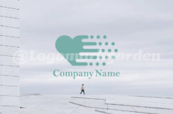 ハートのロゴ 手のデザイン01442