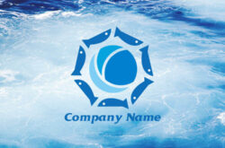 地球 海 魚ロゴのデザイン01687