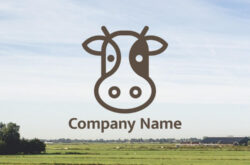 牧場ロゴ 牛の顔のマーク01750