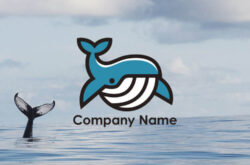 大きな鯨のロゴデザイン